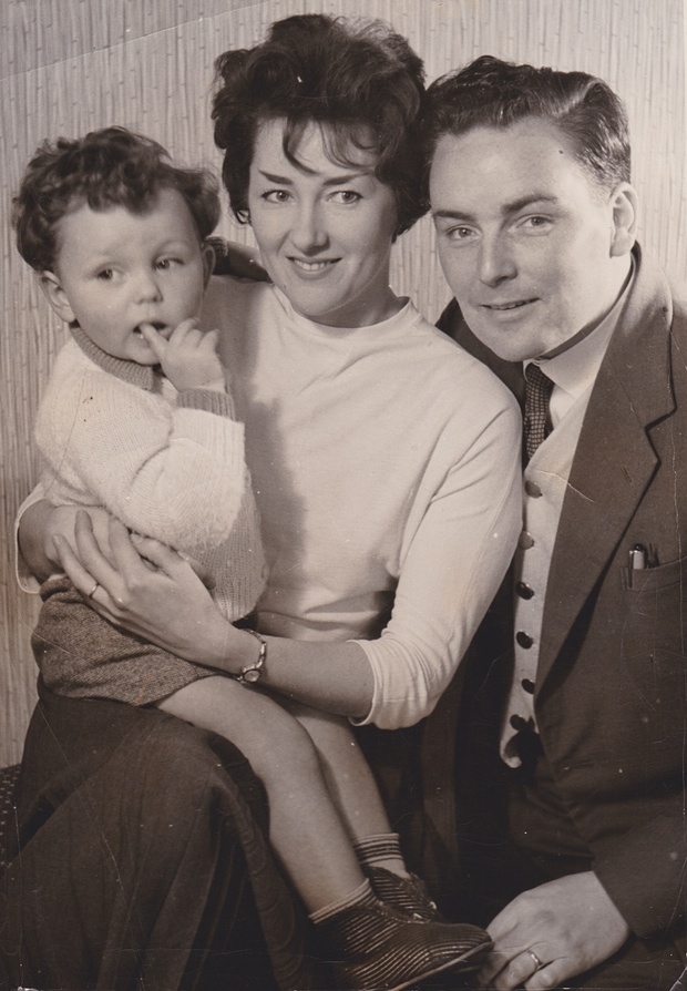 Russel Graham with his parents.