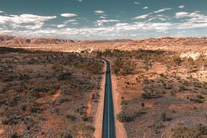 Driving on the roads surrounding Alice Springs.A thriving, spirited outback centre, Alice Springs is as famous for the personality of its locals and contemporary and traditional art as the natural wonders, including the stunning Larapinta Trail and the MacDonnell Ranges, which surround it