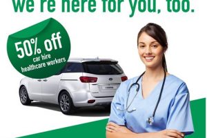care rental deal 50% off for healthcare workers